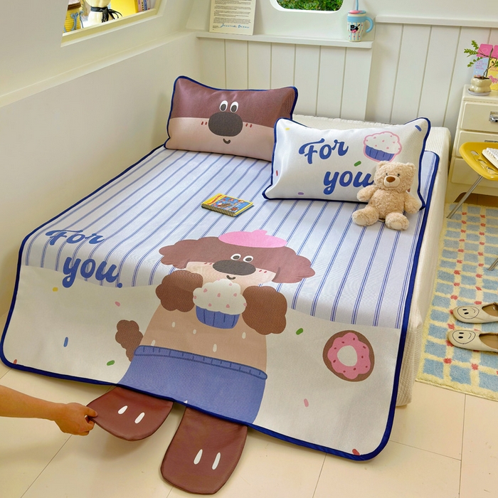 91家纺网 家纺一手货源 找家纺 澳萝拉 2025新款亲肤舒适异形冰藤席凉席席子-数码印花系列 甜甜圈(床席款）