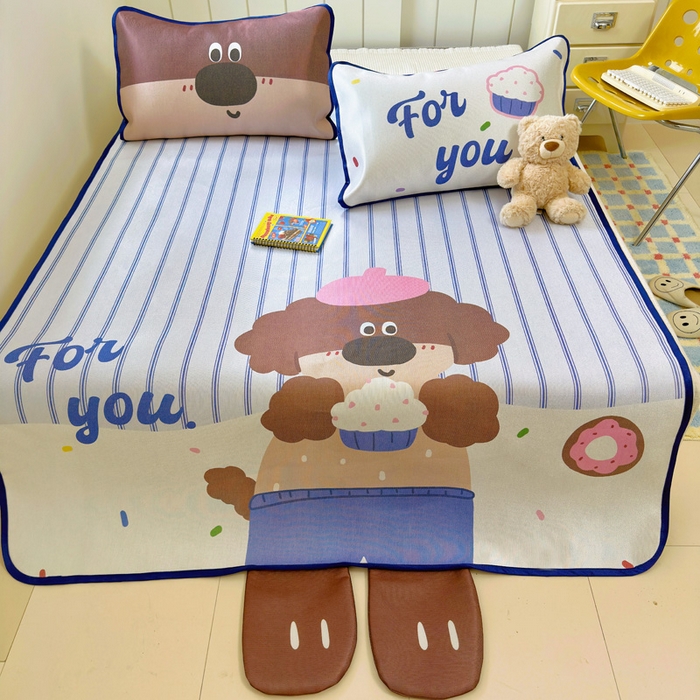 91家纺网 家纺一手货源 找家纺 澳萝拉 2025新款亲肤舒适异形冰藤席凉席席子-数码印花系列 甜甜圈(床席款）