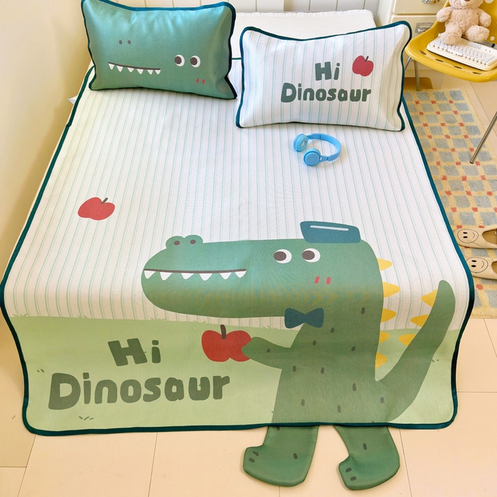 91家纺网 家纺一手货源 找家纺 澳萝拉 2025新款亲肤舒适异形冰藤席凉席席子-数码印花系列 萌萌龙龙(床席款）