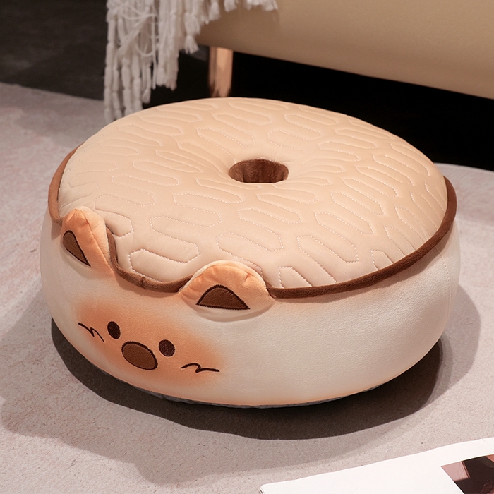 仟億萊2025新款黃油餅干乳膠雙面蒲團坐墊 乳膠蒲團餅干狗