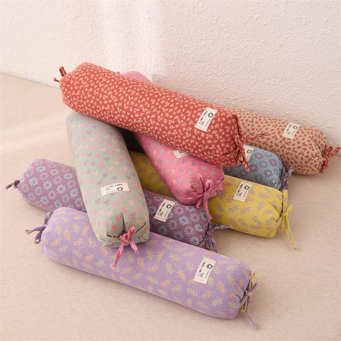 91家纺网 家纺一手货源 找家纺 （总）芯洲 2025新款全棉双层纱透气田园风小清新糖果护颈腰靠荞麦枕头枕芯