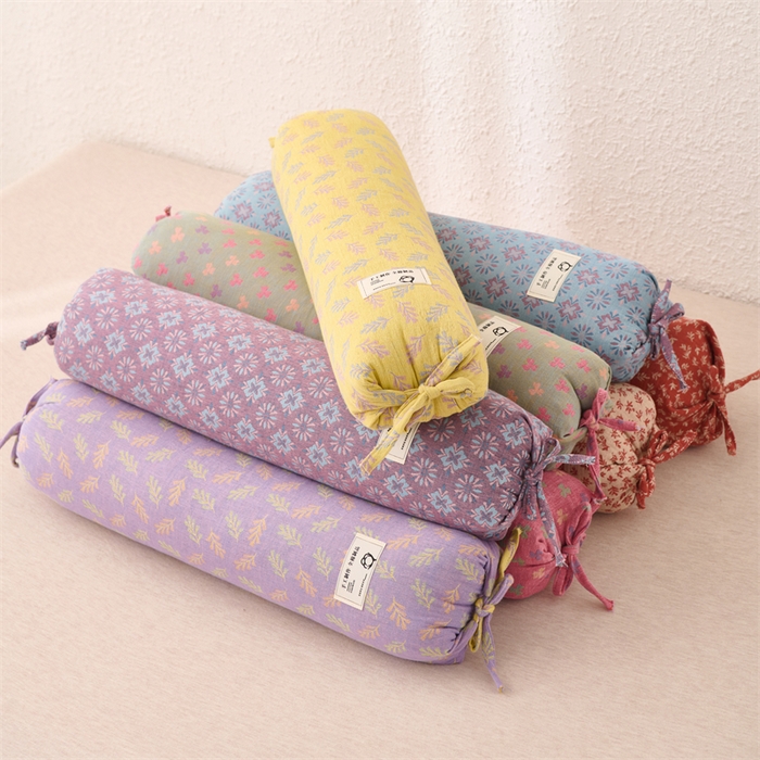 91家纺网 家纺一手货源 找家纺 （总）芯洲 2025新款全棉双层纱透气田园风小清新糖果护颈腰靠荞麦枕头枕芯