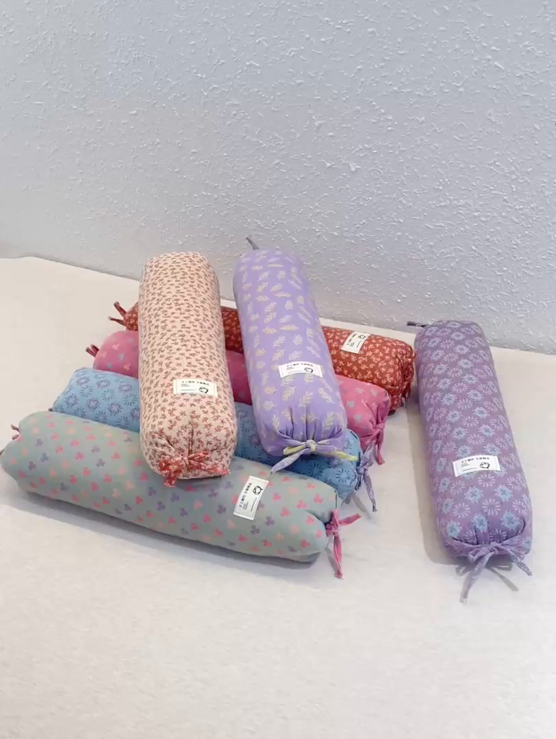 91家纺网 家纺一手货源 找家纺 （总）芯洲 2025新款全棉双层纱透气田园风小清新糖果护颈腰靠荞麦枕头枕芯