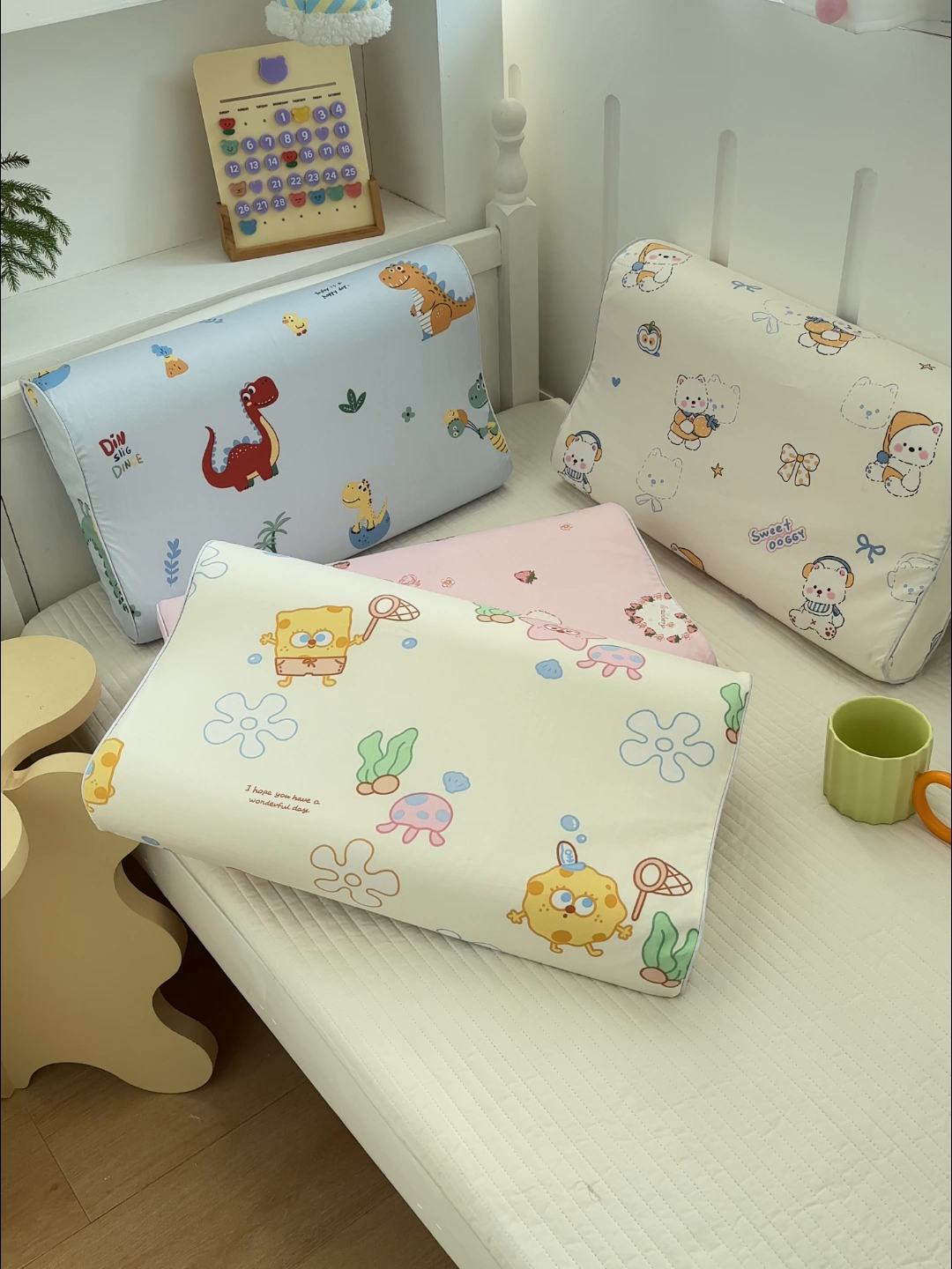 91家纺网 家纺一手货源 找家纺 良佐生活 2025新款高支高密全棉乳胶枕套 粉小熊