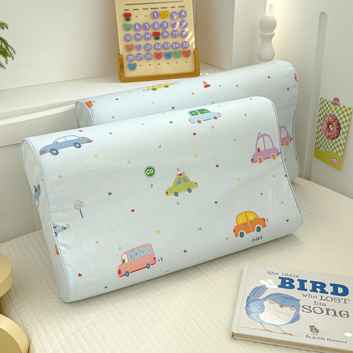 91家纺网 家纺一手货源 找家纺 良佐生活 2025新款高支高密全棉乳胶枕套 嘟嘟汽车