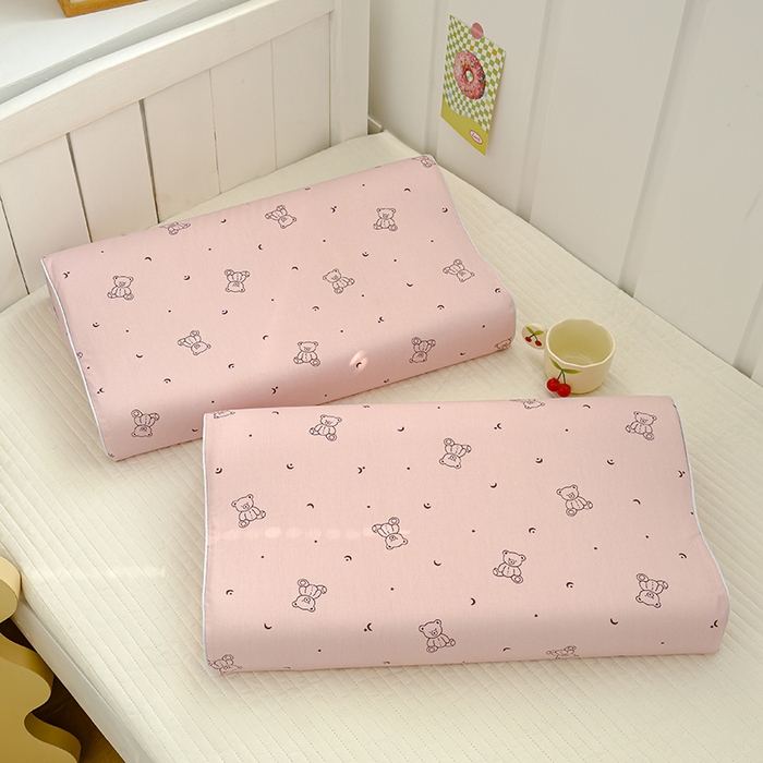 91家纺网 家纺一手货源 找家纺 良佐生活 2025新款高支高密全棉乳胶枕套 粉小熊