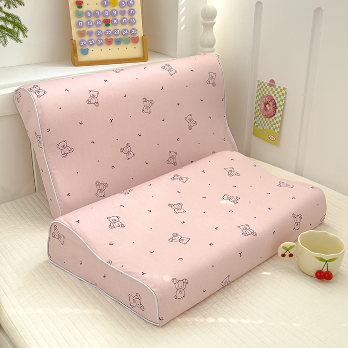 91家纺网 家纺一手货源 找家纺 良佐生活 2025新款高支高密全棉乳胶枕套 粉小熊