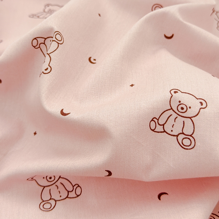 91家纺网 家纺一手货源 找家纺 良佐生活 2025新款高支高密全棉乳胶枕套 粉小熊