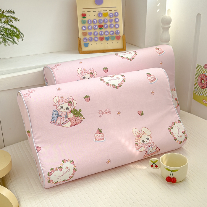 91家纺网 家纺一手货源 找家纺 良佐生活 2025新款高支高密全棉乳胶枕套 小兔美美