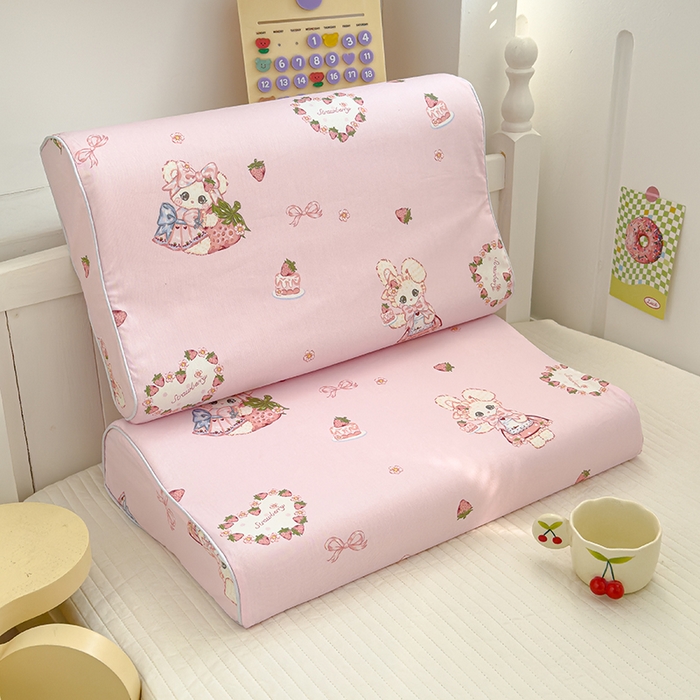 91家纺网 家纺一手货源 找家纺 良佐生活 2025新款高支高密全棉乳胶枕套 小兔美美