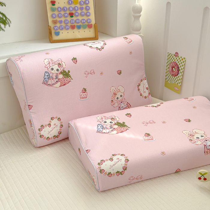 91家纺网 家纺一手货源 找家纺 良佐生活 2025新款高支高密全棉乳胶枕套 小兔美美