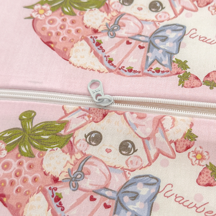 91家纺网 家纺一手货源 找家纺 良佐生活 2025新款高支高密全棉乳胶枕套 小兔美美