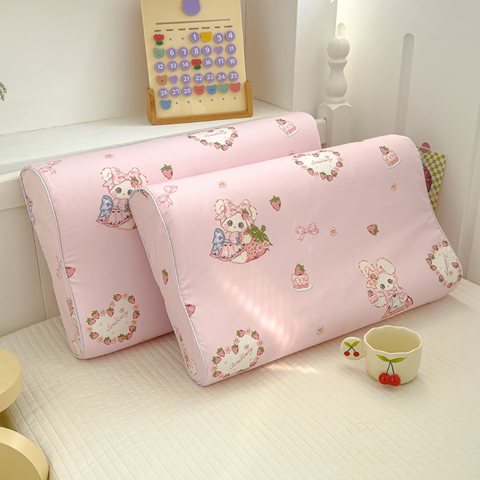 91家纺网 家纺一手货源 找家纺 良佐生活 2025新款高支高密全棉乳胶枕套 小兔美美