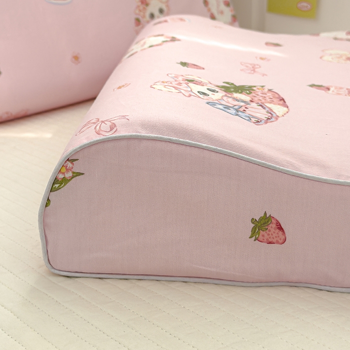 91家纺网 家纺一手货源 找家纺 良佐生活 2025新款高支高密全棉乳胶枕套 小兔美美