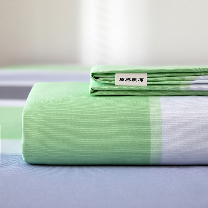 91家纺网 家纺一手货源 找家纺 帛洵家纺 2025新款A类原棉细纱印花老粗布床单 简约格