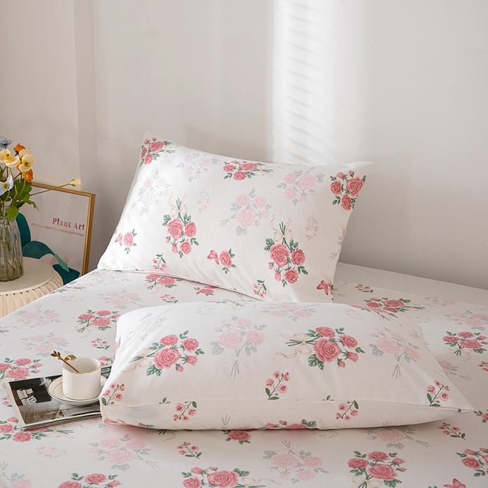 91家纺网 家纺一手货源 找家纺 帛洵家纺 2025新款A类原棉细纱印花老粗布床单 花满枝