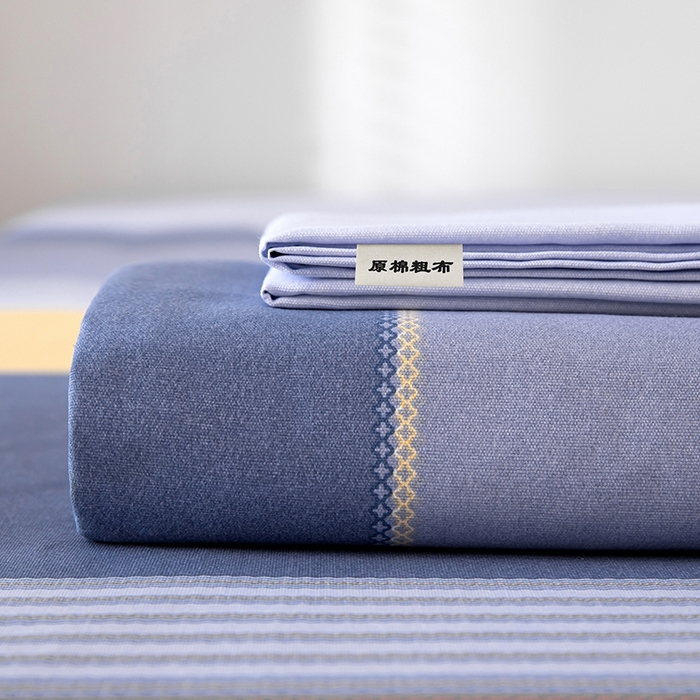 91家纺网 家纺一手货源 找家纺 帛洵家纺 2025新款A类原棉细纱印花老粗布床单 简约爱