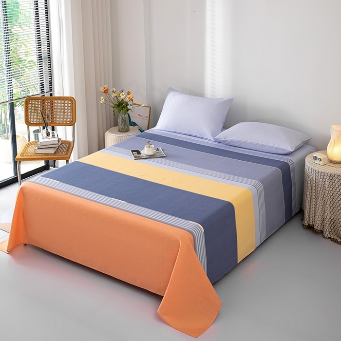 91家纺网 家纺一手货源 找家纺 帛洵家纺 2025新款A类原棉细纱印花老粗布床单 简约爱