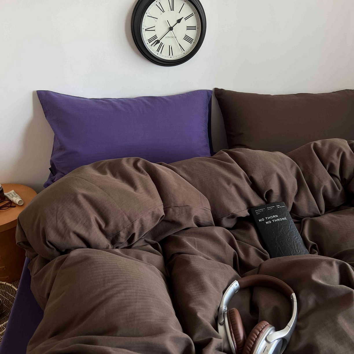 91家纺网 家纺一手货源 找家纺 蜜宿 2025新款全棉人字纹四件套-椰椰紫萝 椰椰紫萝（纯色混搭）