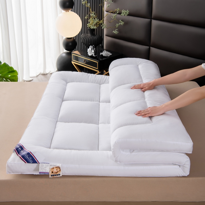 91家纺网 家纺一手货源 找家纺 （总）瑶瑶家居2025年新款加厚羽丝绒大豆床垫（不零售，其他规格一包起定）