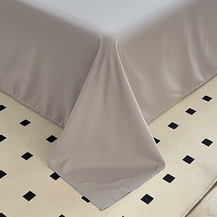 91家纺网 家纺一手货源 找家纺 啊雅家居 2025新款学生宿舍双拼磨毛被套床单床笠单品三件套四件套 天空兰加浅灰