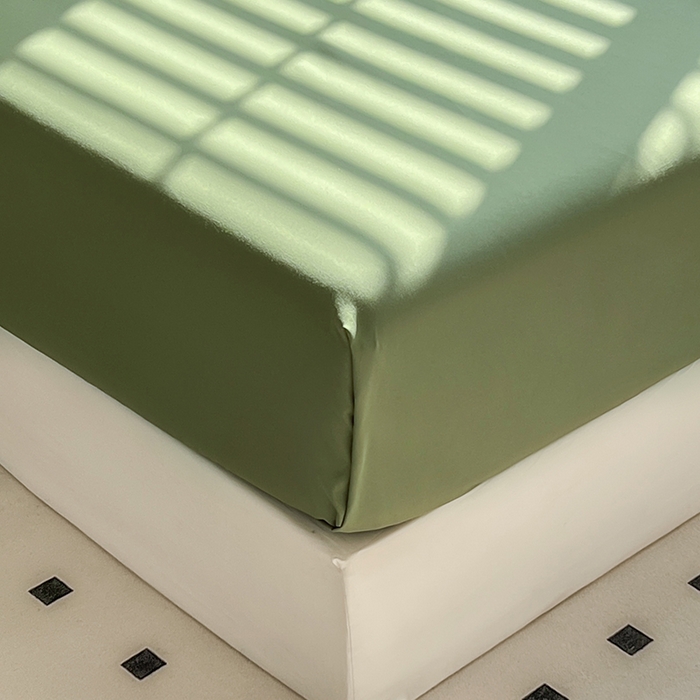 91家纺网 家纺一手货源 找家纺 啊雅家居 2025新款学生宿舍双拼磨毛被套床单床笠单品三件套四件套 草绿