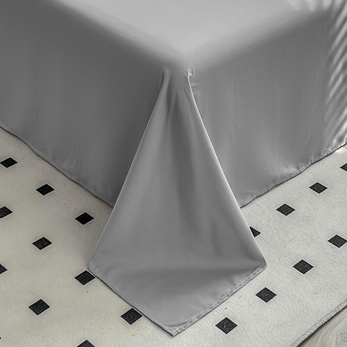 91家纺网 家纺一手货源 找家纺 啊雅家居 2025新款学生宿舍双拼磨毛被套床单床笠单品三件套四件套 浅灰