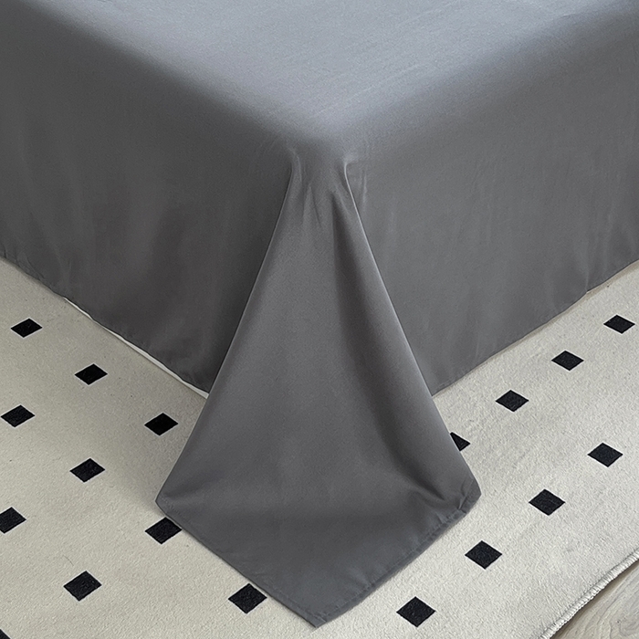 91家纺网 家纺一手货源 找家纺 啊雅家居 2025新款学生宿舍双拼磨毛被套床单床笠单品三件套四件套 浅灰加深灰