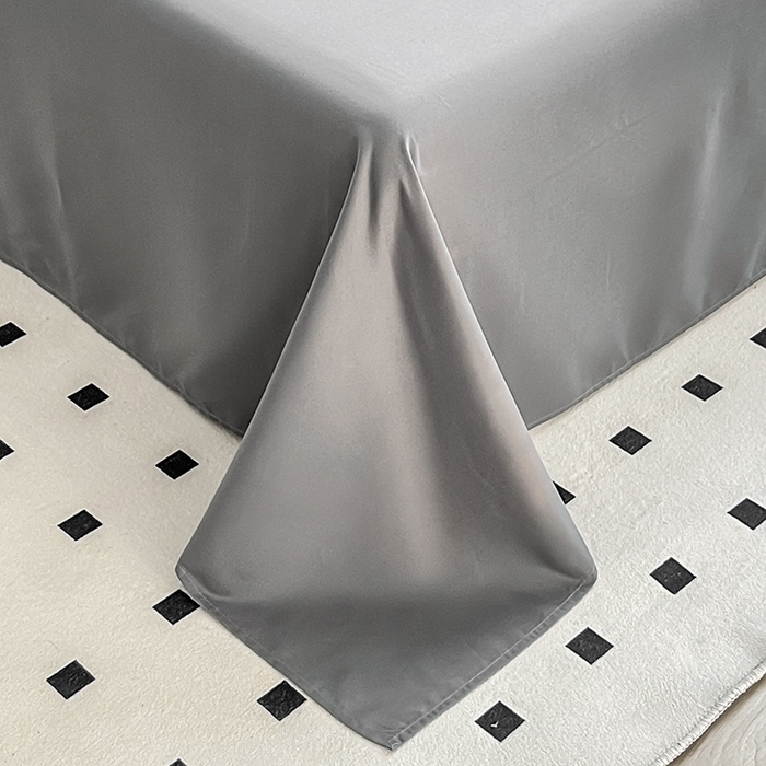 91家纺网 家纺一手货源 找家纺 啊雅家居 2025新款学生宿舍双拼磨毛被套床单床笠单品三件套四件套 米白加深灰