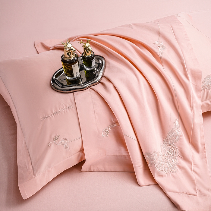 91家纺网 家纺一手货源 找家纺 博之洋婚庆 2025新款纯棉全棉长绒棉刺绣绣花高端礼盒四件套-黛安娜 黛安娜-粉