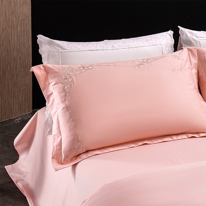 91家纺网 家纺一手货源 找家纺 博之洋婚庆 2025新款纯棉全棉长绒棉刺绣绣花高端礼盒四件套-黛安娜 黛安娜-粉