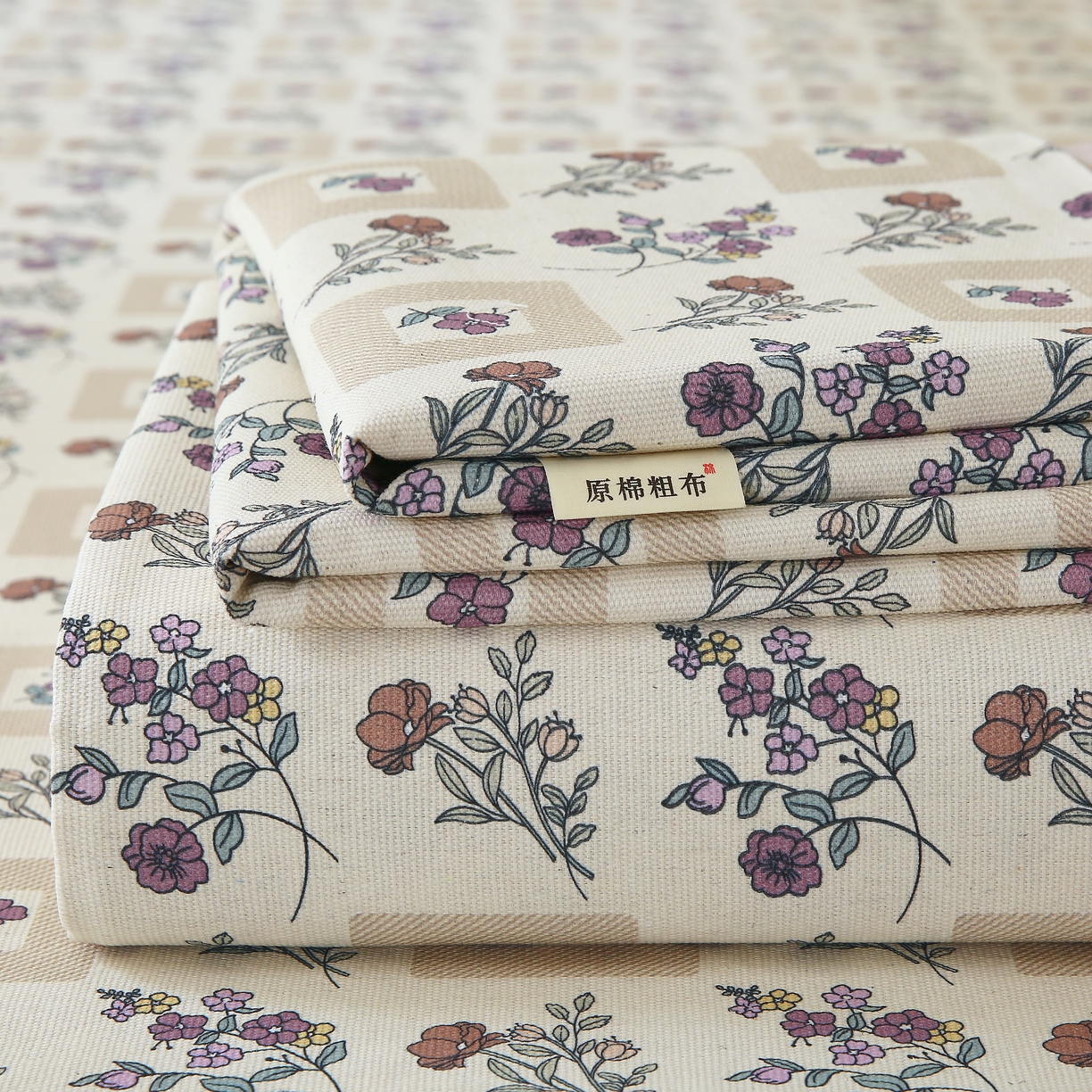 91家纺网 家纺一手货源 找家纺 （总）爱彼家纺 2025夏季古艺原棉老粗布床单三件套凉席-系列五