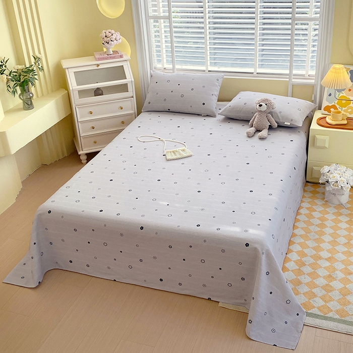 91家纺网 家纺一手货源 找家纺 爱彼家纺 2025夏季古艺原棉老粗布床单三件套凉席-系列五 安妮