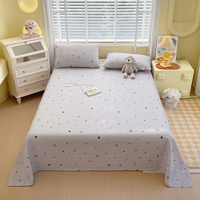 91家纺网 家纺一手货源 找家纺 爱彼家纺 2025夏季古艺原棉老粗布床单三件套凉席-系列五 安妮