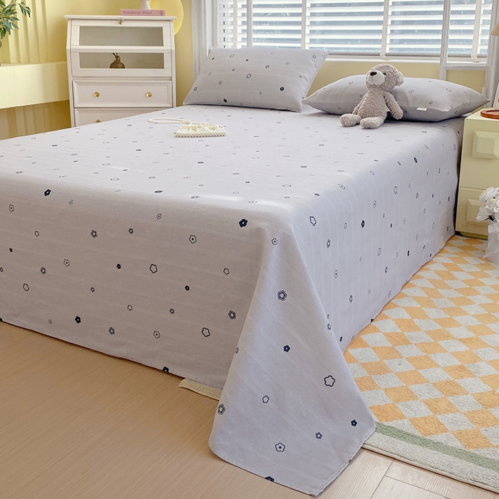 91家纺网 家纺一手货源 找家纺 爱彼家纺 2025夏季古艺原棉老粗布床单三件套凉席-系列五 安妮