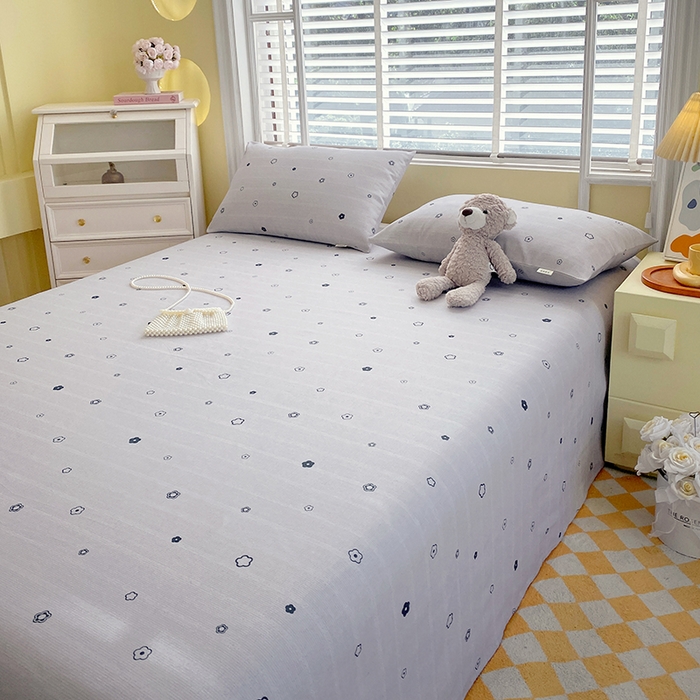 91家纺网 家纺一手货源 找家纺 爱彼家纺 2025夏季古艺原棉老粗布床单三件套凉席-系列五 安妮