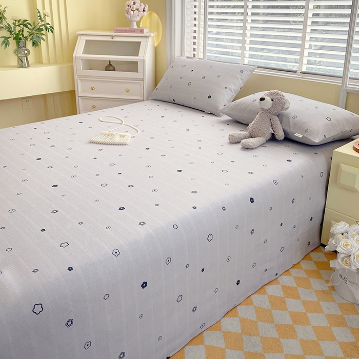 91家纺网 家纺一手货源 找家纺 爱彼家纺 2025夏季古艺原棉老粗布床单三件套凉席-系列五 安妮