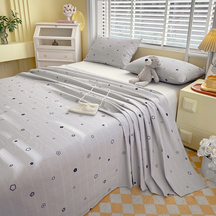 91家纺网 家纺一手货源 找家纺 爱彼家纺 2025夏季古艺原棉老粗布床单三件套凉席-系列五 安妮