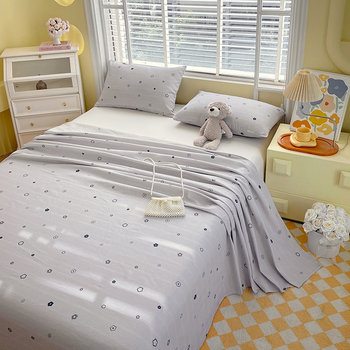 91家纺网 家纺一手货源 找家纺 爱彼家纺 2025夏季古艺原棉老粗布床单三件套凉席-系列五 安妮