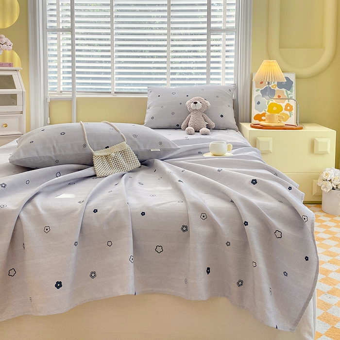 91家纺网 家纺一手货源 找家纺 爱彼家纺 2025夏季古艺原棉老粗布床单三件套凉席-系列五 安妮