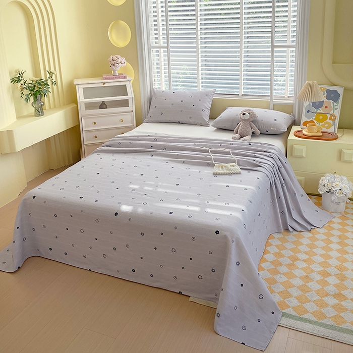 91家纺网 家纺一手货源 找家纺 爱彼家纺 2025夏季古艺原棉老粗布床单三件套凉席-系列五 安妮