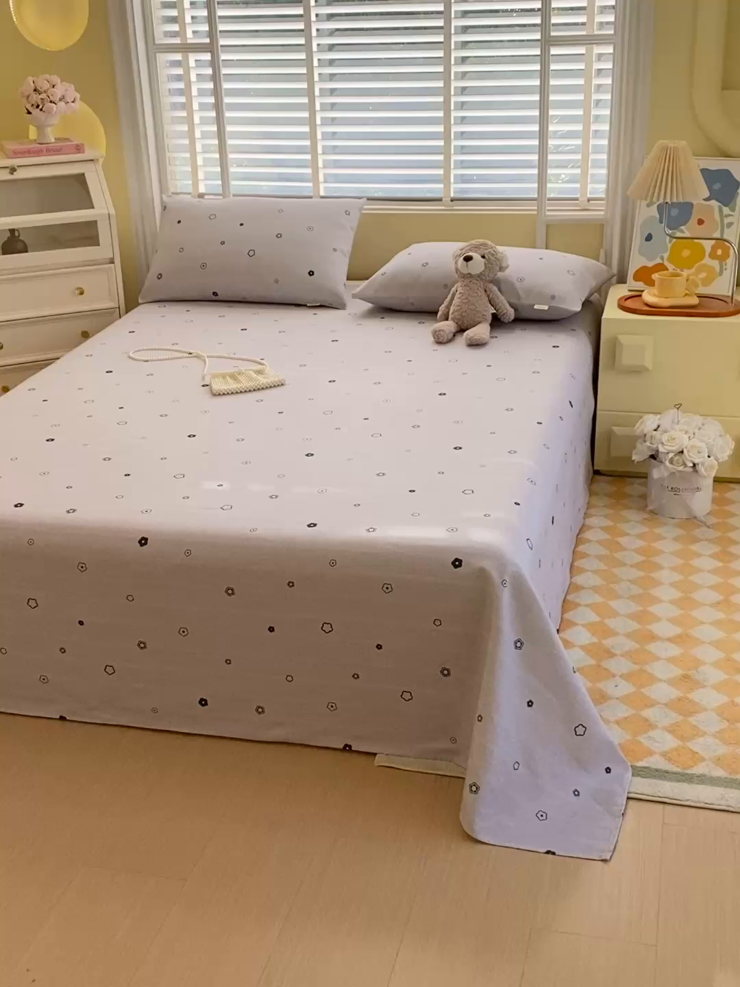 91家纺网 家纺一手货源 找家纺 爱彼家纺 2025夏季古艺原棉老粗布床单三件套凉席-系列五 安妮