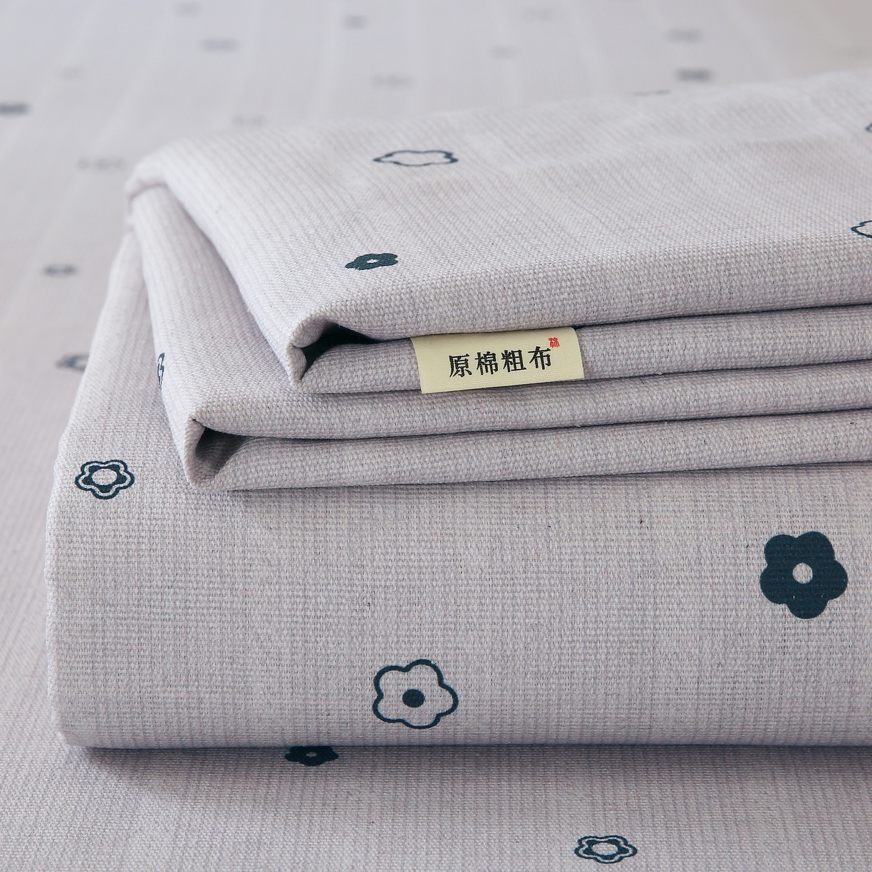 爱彼家纺 2025夏季古艺原棉老粗布床单三件套凉席-系列五 安妮