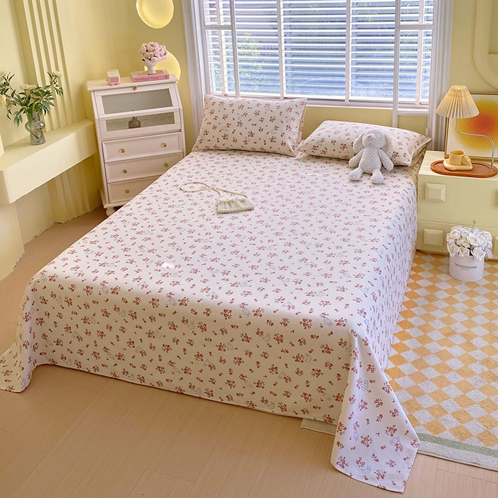 91家纺网 家纺一手货源 找家纺 爱彼家纺 2025夏季古艺原棉老粗布床单三件套凉席-系列五 春日撩人