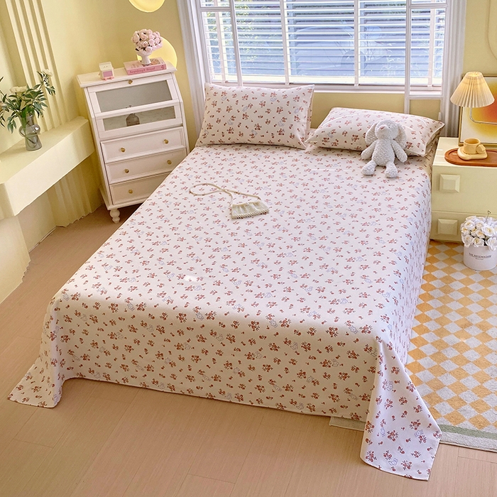 91家纺网 家纺一手货源 找家纺 爱彼家纺 2025夏季古艺原棉老粗布床单三件套凉席-系列五 春日撩人