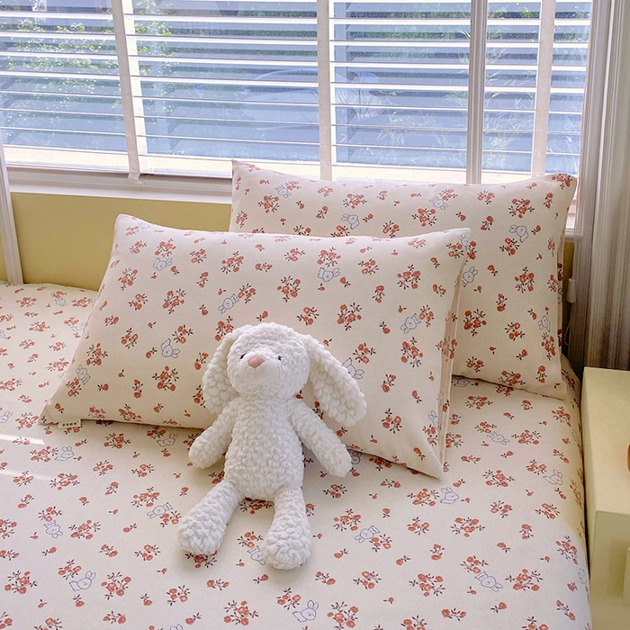 91家纺网 家纺一手货源 找家纺 爱彼家纺 2025夏季古艺原棉老粗布床单三件套凉席-系列五 春日撩人