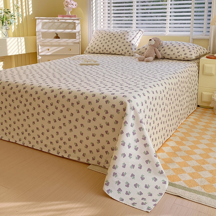 91家纺网 家纺一手货源 找家纺 爱彼家纺 2025夏季古艺原棉老粗布床单三件套凉席-系列五 栝静