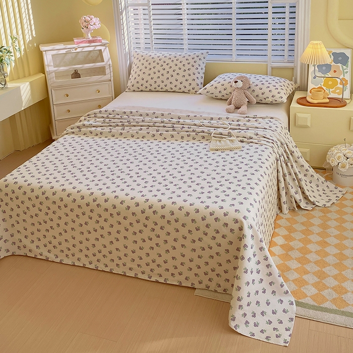 91家纺网 家纺一手货源 找家纺 爱彼家纺 2025夏季古艺原棉老粗布床单三件套凉席-系列五 栝静