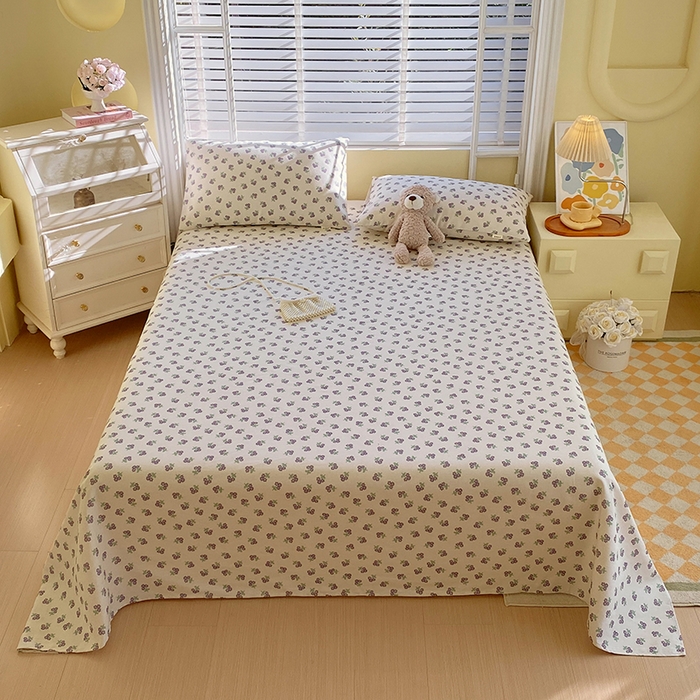 91家纺网 家纺一手货源 找家纺 爱彼家纺 2025夏季古艺原棉老粗布床单三件套凉席-系列五 栝静