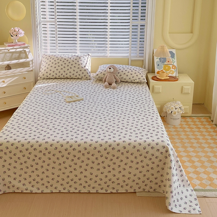 爱彼家纺 2025夏季古艺原棉老粗布床单三件套凉席-系列五 栝静